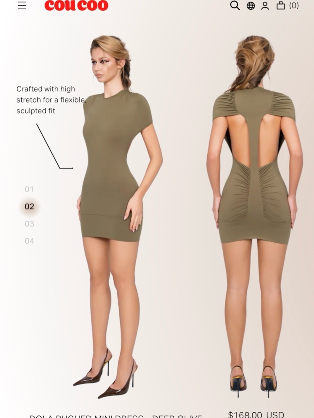 Coucoo Dola ruched Mini Dress